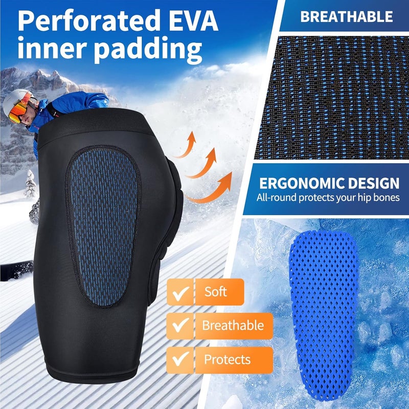 BenKen 3D Hip Protection Eva Butt Pads Protective Padded Shorts for HIPS Tailbone & Butt, Padded Shorts for Skiing Skating Snowboarding Skateboarding - Image 4